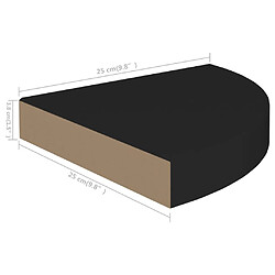 vidaXL Étagères d'angle flottantes 4 pcs noir 25x25x3,8 cm MDF pas cher