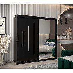 Abiks Meble Armoire YORK 2 À Portes Coulissantes 200/200/62 2 Portes (Noir/Noir)