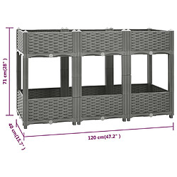 vidaXL Lit surélevé 120x40x71 cm Polypropylène pas cher