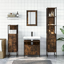 Avis Maison Chic Armoire de Bain | Ensemble de 4 meubles salle de bain Chêne fumé Bois -GKD43307