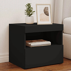 Maison Chic Lot de 2 Tables de chevet avec lumières LED - Tables de Nuit noir 50x40x45 cm