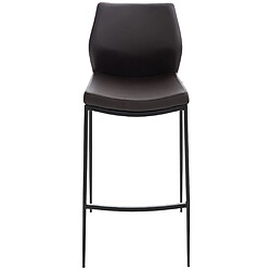 Decoshop26 Tabouret de bar x1 repose-pieds design moderne empilable en PVC marron 4 pieds en métal noir 10_0005203