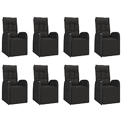 Avis vidaXL Ensemble à manger de jardin 9 pcs Noir Poly rotin et acacia