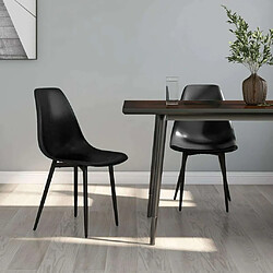 Maison Chic Lot de 2 Chaises à manger,Chaise pour cuisine,Solide Structure noir PP -MN42001