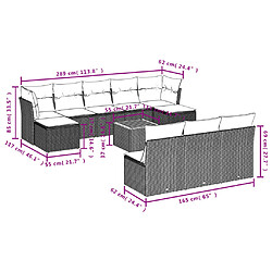 Avis Maison Chic Salon de jardin 11 pcs avec coussins | Ensemble de Table et chaises | Mobilier d'Extérieur noir résine tressée -GKD95025