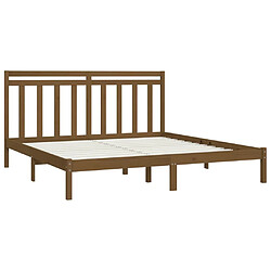 Avis vidaXL Cadre de lit sans matelas marron miel 200x200 cm bois massif