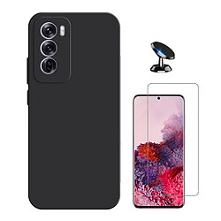 NIS Kit Verre Transparent + Housse Silicone + Support Magnétique Oppo Reno12 Pro Noir