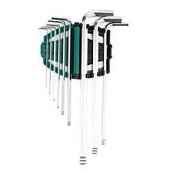 Acheter 9 pièces Haute-En Acier au carbone Ball End Clé Hexagonale Allen Wrench Set Hex Tournevis Durable avec Étui de Rangement Pratique