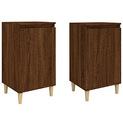 vidaXL Tables de chevet 2pcs chêne marron 40x35x70cm bois d'ingénierie