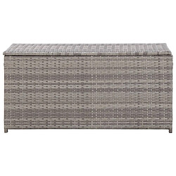 Helloshop26 Coffre boîte meuble de jardin rangement résine tressée 100 x 50 x 50 cm gris 02_0013116