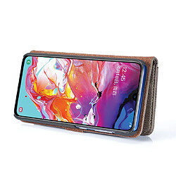 Wewoo Housse Coque Etui en cuir Crazy Horse Texture Flip détachable magnétique avec support et fentes pour cartes et portefeuille Galaxy A70 Gris pas cher