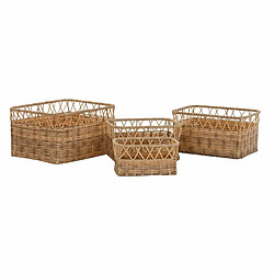 Avis Set de basket DKD Home Decor Naturel Métal PE (42 x 32 x 22 cm)