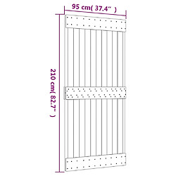 vidaXL Porte coulissante et kit de quincaillerie 95x210 cm pin massif pas cher