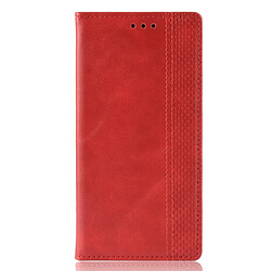 Wewoo Housse Coque Étui en cuir à boucle magnétique avec rétro pour Crazy Horse Texture horizontale OnePlus 7avec porte-cartes et fentes cartes et cadre photo Rouge