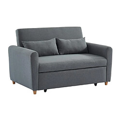 Vente-Unique Canapé 2 places convertible en tissu gris AYLA