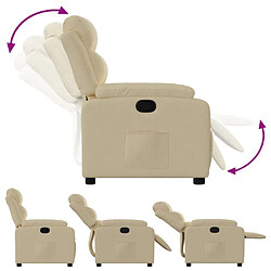 Avis vidaXL Fauteuil inclinable Crème Tissu