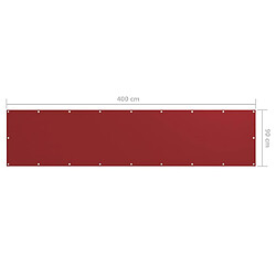 Acheter vidaXL Écran de balcon Rouge 90x400 cm Tissu Oxford