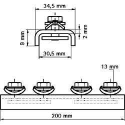 Walraven Raccord de rail RAPIDRAIL T 6 pour rail WM0, 1, 15, 2, 30, 35, 200m (Par 25)