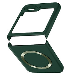 Avizar Coque MagSafe pour Samsung Galaxy Z Flip 5 Rigide Design Fin Vert Foncé