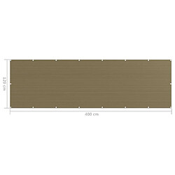 Acheter vidaXL Écran de balcon Taupe 120x400 cm PEHD