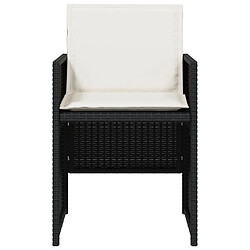 Maison Chic Lot de 4 Chaises Relax de jardin avec coussins noir résine tressée -GKD28408 pas cher