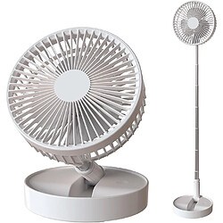 Ventilateur Pliant / Pliable, Batterie Rechargeable Intégrée de 7200 MAH, Autonomie de 10 à 24 Heures, Ventilateur de Sol Silencieux Portable à Tube Télescopique