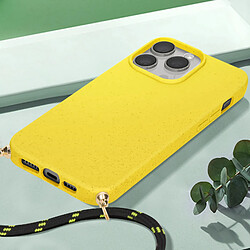 Avis Avizar Coque cordon pour iPhone 15 Pro Silicone Recyclable Classic Case Bio Jaune