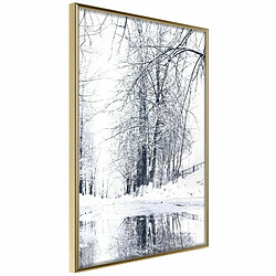 Paris Prix Affiche Murale Encadrée Snowy Park 20 x 30 cm Or