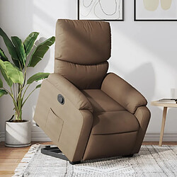 vidaXL Fauteuil inclinable Marron Tissu