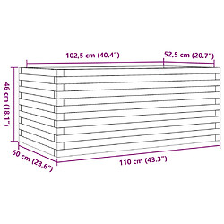 vidaXL Jardinière 110x60x46 cm bois de pin imprégné pas cher