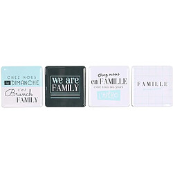 The Home Deco Factory Set de 4 dessous de verre Family.