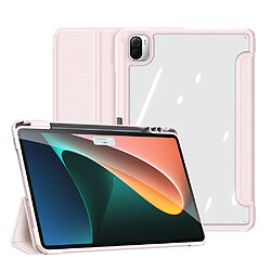 Dux Ducis Etui en PU avec support à trois volets et rose clair pour votre Xiaomi Pad 5/Pad 5 Pro