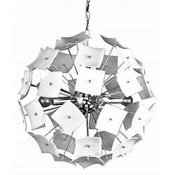 Suspension ronde Lustre moderne blanc en métal 4 lumières Design