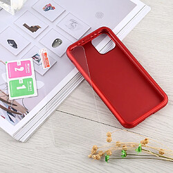 Wewoo Coque Rigide Pour iPhone 11 Pro Shockproof PC Etui de protection pleine couverture avec film de verre trempé Rouge pas cher