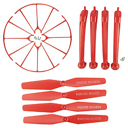 4pcs couverture hélice / rotection pour syma x5hw x5hc accessoires d'avion rouge