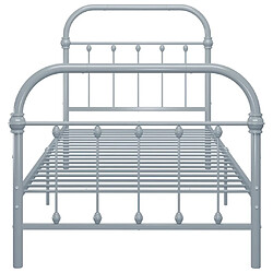 Avis vidaXL Cadre de lit sans matelas gris métal 90x200 cm