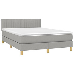 Avis Maison Chic Lit Adulte - Lit simple Lit à sommier tapissier avec matelas moelleux - Meuble de Chambre - Gris clair 140x200cm Tissu -MN43638