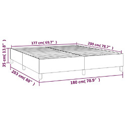 vidaXL Cadre de lit sans matelas marron foncé 180x200 cm tissu pas cher