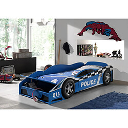 Avis Mes Lit voiture de police 70x140 cm bleu + matelas - CARINO