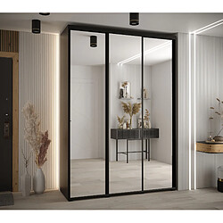 Abiks Meble Armoire à portes coulissantes Davos 2 H235.2 x L170 x P60 3 portes coulissante (Noir/Noir/Noir)