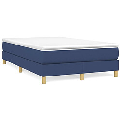 vidaXL Sommier à lattes de lit avec matelas Bleu 120x200 cm Tissu