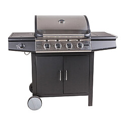 Avis Alter Barbecue à gaz 4 brûleurs +1 en acier inoxydable, couleur noire, 136 x 56 x h106 cm