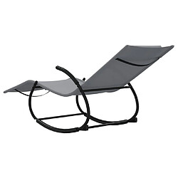 Acheter Helloshop26 Transat chaise longue bain de soleil lit de jardin terrasse meuble d'extérieur à bascule 164 acier et textilène gris 02_0012973