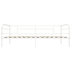 Avis vidaXL Cadre de lit de jour sans matelas blanc métal 90x200 cm