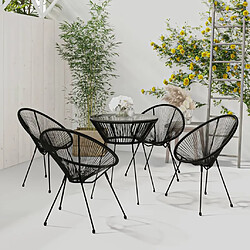 Ensemble salle à manger de jardin 5 pcs,Table et chaise à dîner d'extérieur Rotin PVC Noir -MN90150