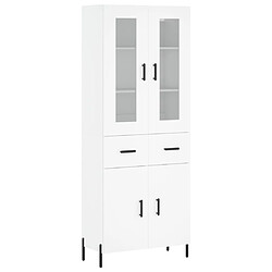 vidaXL Buffet haut Blanc 69,5x34x180 cm Bois d'ingénierie