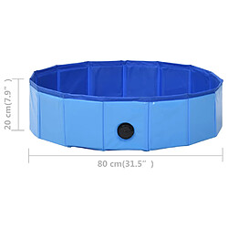 vidaXL Piscine pliable pour chiens Bleu 80x20 cm PVC pas cher