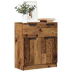 vidaXL Buffet vieux bois 60x30x70 cm bois d'ingénierie