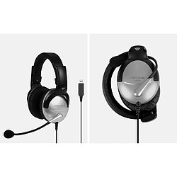 Acheter Casque d'Ecoute Supra-Auriculaire avec Microphone Antibruit, Câble USB, Gamer, , Noir/Argent, KOSS, SB45 USB