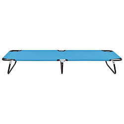 vidaXL Chaise longue pliable acier bleu turquoise